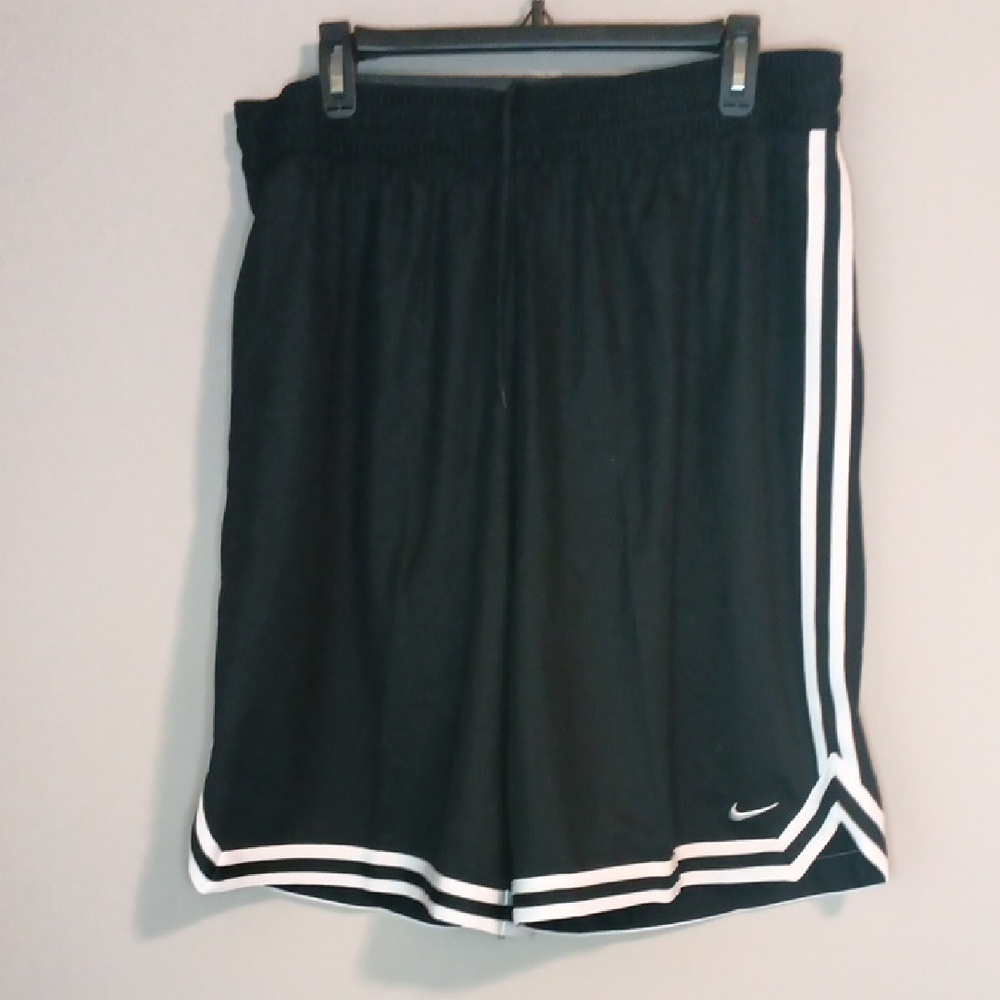 Nike Black and White Athletic Shorts with Stripes